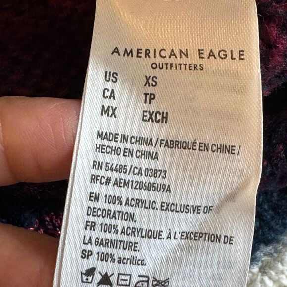 American Eagle Sweater Womens Size XS Ombre Knitted Mock Neck pullover Cropped - Picture 12 of 12